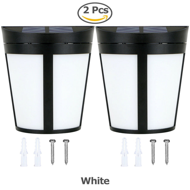 Solar Power 6LED Wall Mount Light Outdoor Garden Path Fence Yard Patio Lamp