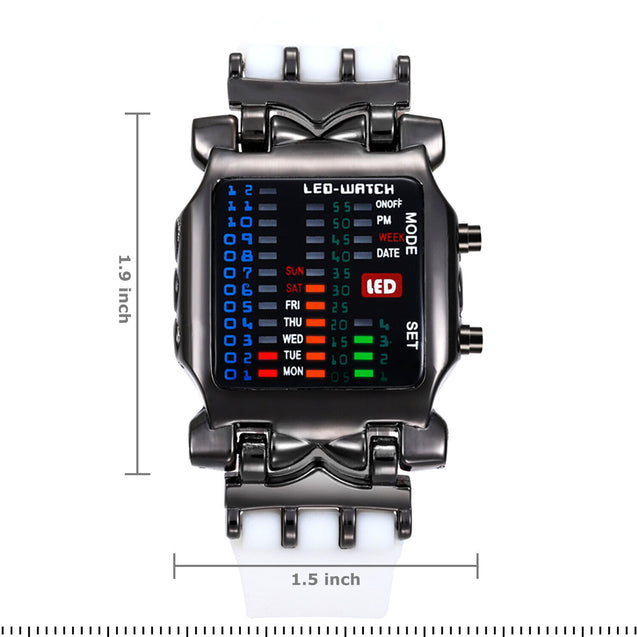 Luxury Men's Steel Watch LED Sports Date Digital Bracelet Wristwatch Waterproof