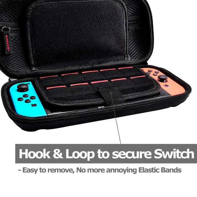 Carrying Case for Nintendo Switch with 20 Game Cartridge Holders Black Xmas Gift