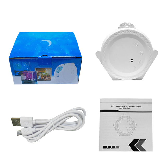 3in1 LED Galaxy Starry Night Light Projector 3D Ocean Star Sky Party Lamp Gift