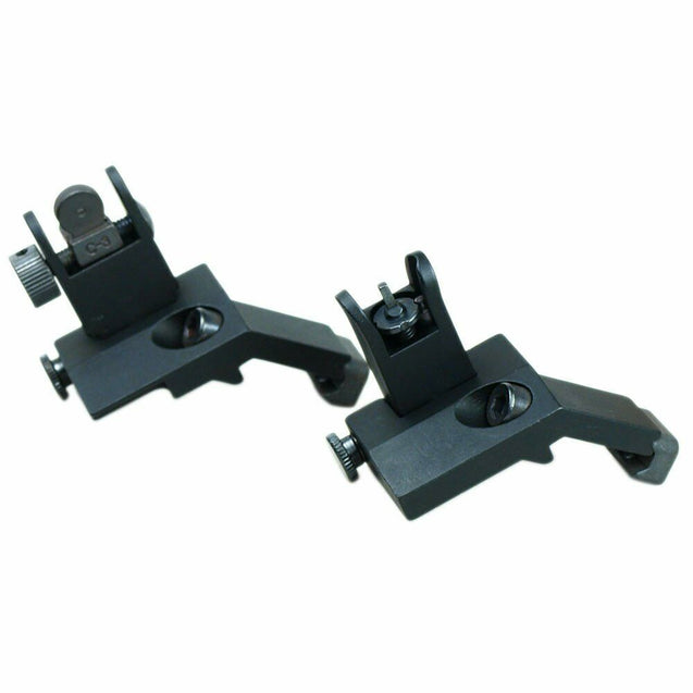 Front and Rear Flip Up 45 Degree Offset Rapid Transition Backup Iron Sight
