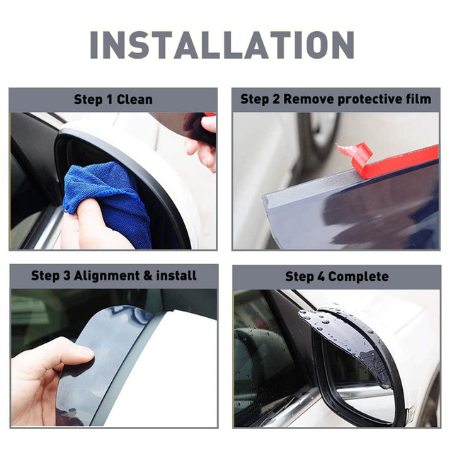 Black Rear View Side Mirror Rain Board Eyebrow Guard Sun Visor Car Accessories S