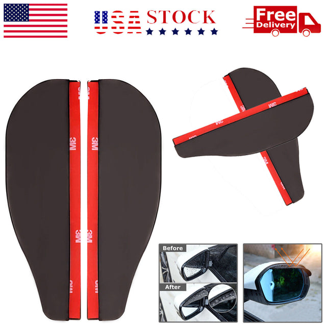 Black Rear View Side Mirror Rain Board Eyebrow Guard Sun Visor Car Accessories S