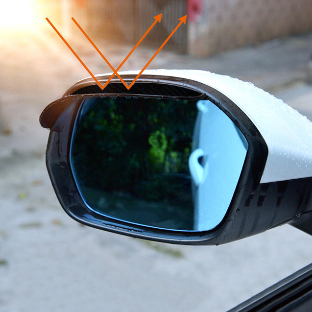 Black Rear View Side Mirror Rain Board Eyebrow Guard Sun Visor Car Accessories S