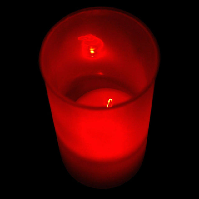 6 PCs Color Changing LED Flameless Tealight Candles with Frosted Holders