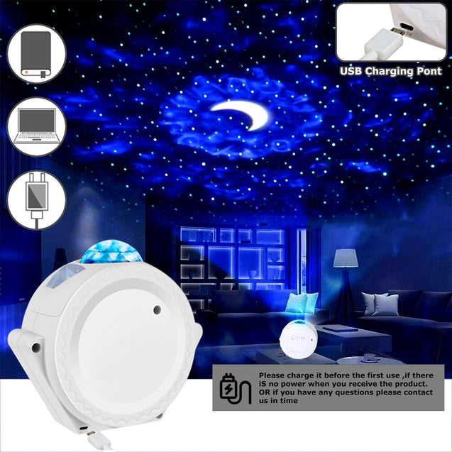 3in1 LED Galaxy Starry Night Light Projector 3D Ocean Star Sky Party Lamp Gift