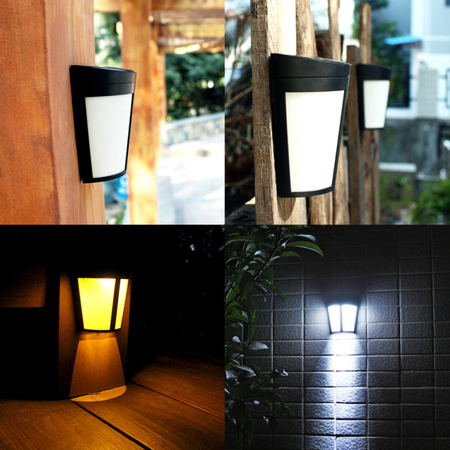 Solar Power 6LED Wall Mount Light Outdoor Garden Path Fence Yard Patio Lamp