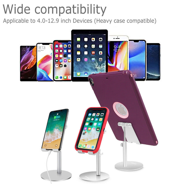 Portable Aluminum Desk Desktop Phone Stand Holder For iPhone Cellphone Tablet