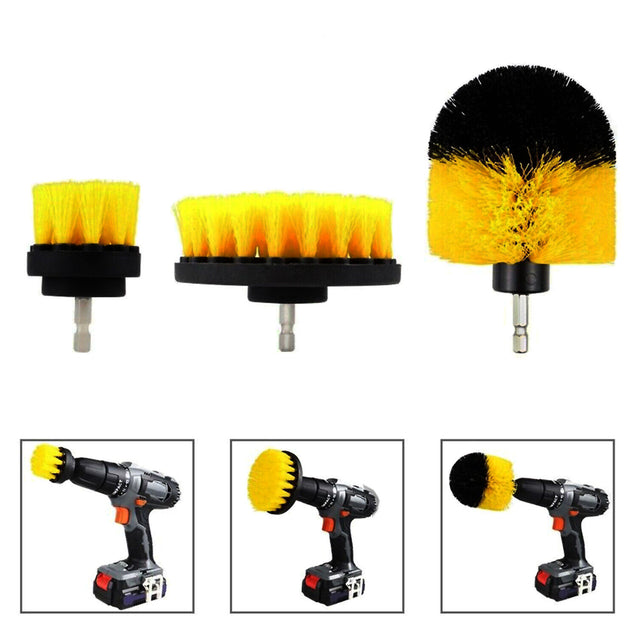 3 PCS Drill Brushes Set Tile Grout Power Scrubber Cleaner Spin Tub Shower Wall