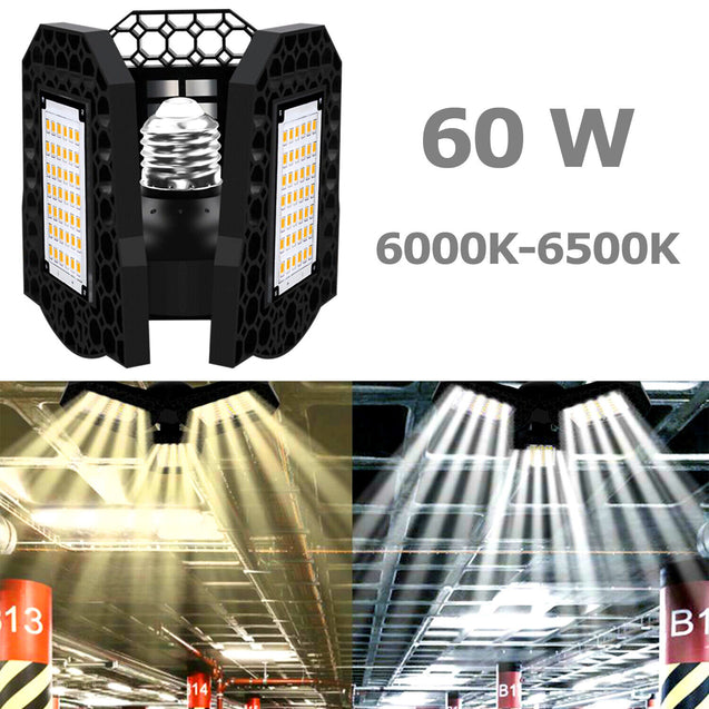Super Bright 60W/80W 8000LM Deformable LED Garage Light Shop Ceiling Lights Bulb