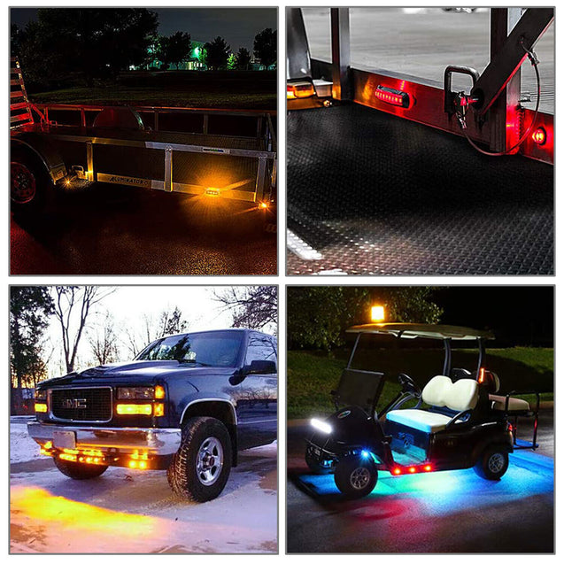 20X 3/4" 12V Marker Lights LED Truck Trailer Round Side Bullet Light Amber Red