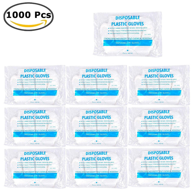 200/500/1000 Plastic Gloves Disposable Premium Polythene Catering Food Mechanics