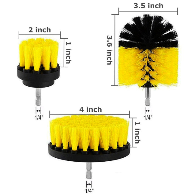 3 PCS Drill Brushes Set Tile Grout Power Scrubber Cleaner Spin Tub Shower Wall