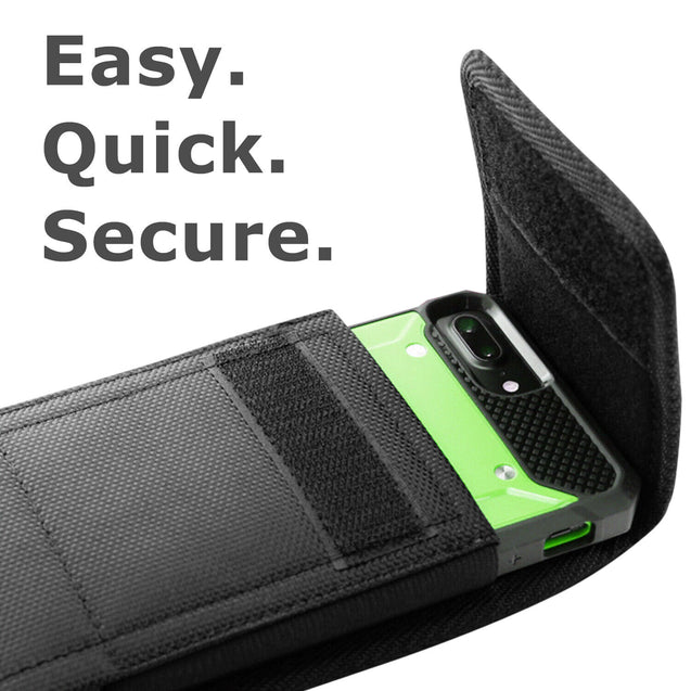 Cell Phone Pouch with Belt Loop and Metal Clip Holster Screen Size 5.2" to 5.5"