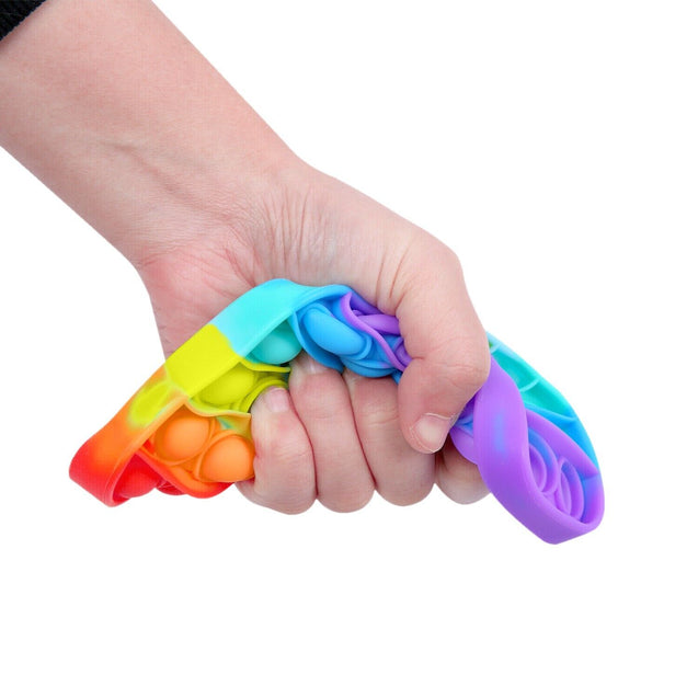 4 PACK Rainbow Popit Fidget it Pop Toy Push Bubble Sensory Set Stress Relief