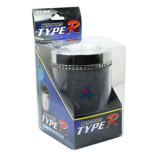 Portable Car Travel Cylinder Ashtray Holder Cup - Colorful LED Light