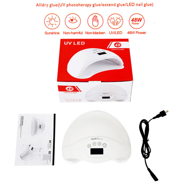 48W Professional 24 LED UV Nail Lamp Dryer Gel Polish Light Curing Machine US