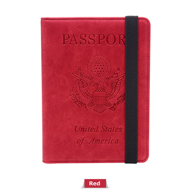 Slim PU Leather Travel Passport Wallet Holder RFID Blocking ID Card Case Cover