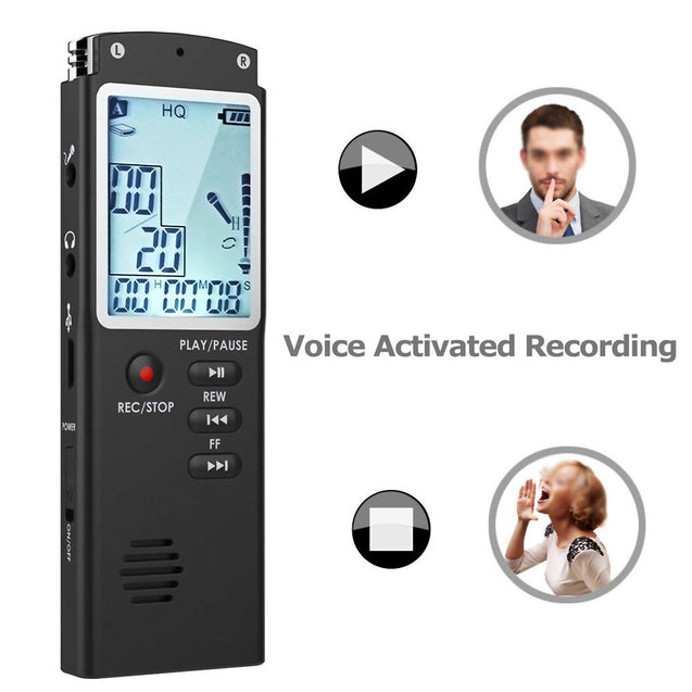 Voice Activated Mini Digital Sound Audio Recorder Dictaphone MP3 Player 8/16/32G