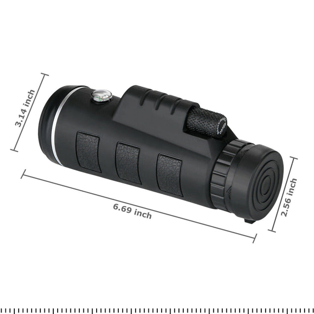 40X60 HD BAK4 Monocular Telescope+Phone Clip Tripod Night Vision Outdoor Hiking