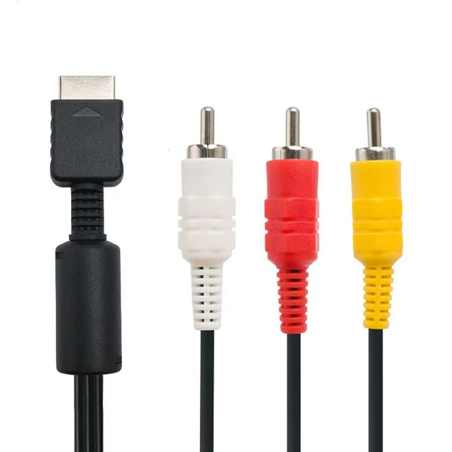 Audio AV RCA+AC Cable Power Supply Adapter Cord For Sony Playstation 1/2 PS2 FAT