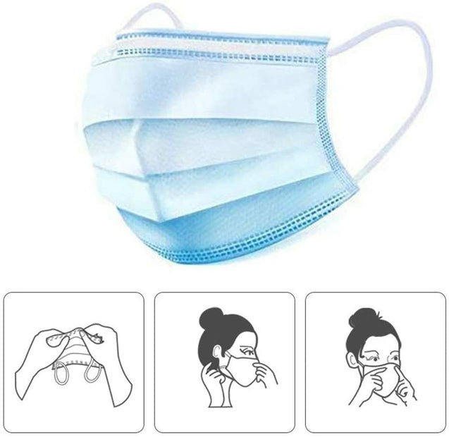 3-PLY Disposable Face Mask Protective Earloop Mouth Cover FH High Quality