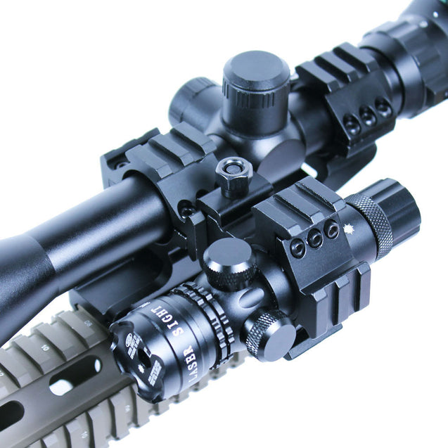 6-24X50 AOEG Rifle Scope Dual illuminated with Red Laser Sight & PEPR Rail Mount