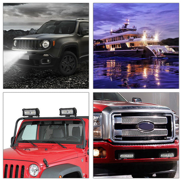 2x 7inch 800W LED Work Light Bar Flood Spot Combo Fog Lamp Offroad Driving Truck