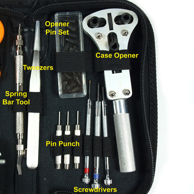 Watch Repair Tool Kit Case Opener Link Remover Spring Bar Tool - Carrying Case