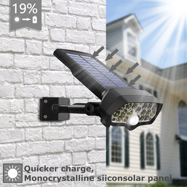 LED Solar Flood Light Motion Sensor Security Spot Wall Street Yard Outdoor Lamp