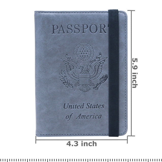 Slim PU Leather Travel Passport Wallet Holder RFID Blocking ID Card Case Cover
