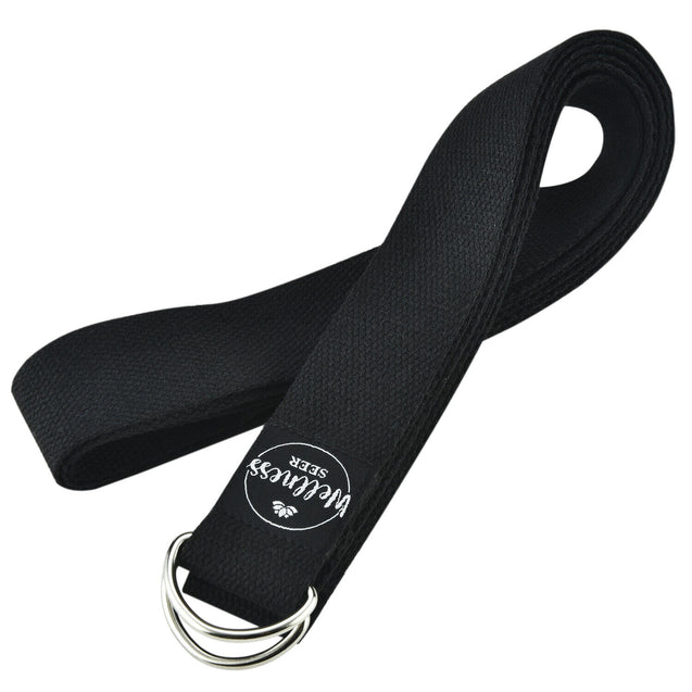 Yoga Stretch Strap Adjustable D-Ring Buckle Belt Gym Waist Leg Fit 8.5ft Cotton