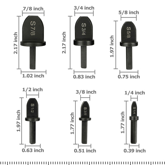 6PC Swaging Tool Drill Bit Set Air Conditioner Copper Pipe Flaring Tube Expander