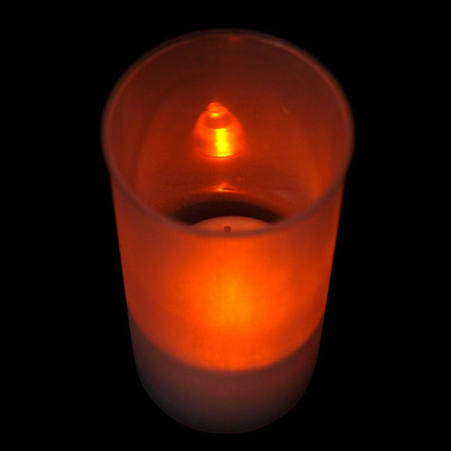 6 PCs Color Changing LED Flameless Tealight Candles with Frosted Holders