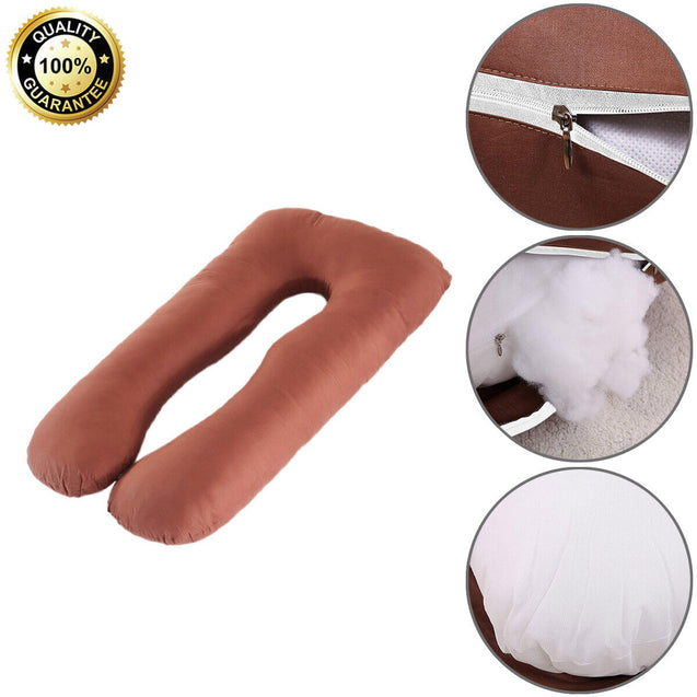 Large U Shaped Contoured Body Pregnancy Nursing Maternity Pillow Cozy Comfort