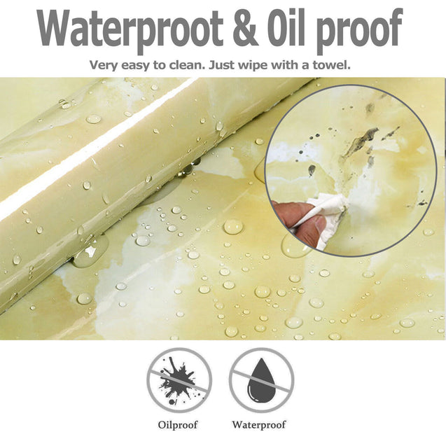 Self Adhesive Peel & Stick Wallpaper Marble PVC Kitchen Countertop 9.84ftx1.97ft
