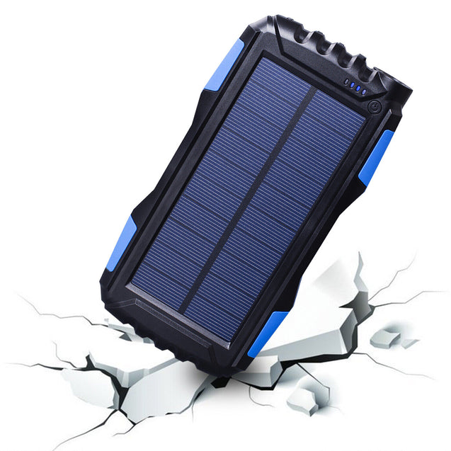 25000mAh Solar Power Bank Battery Dual USB Waterproof Charger for Phone 3 Color