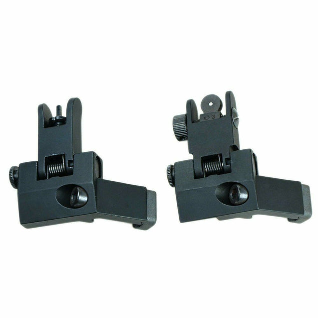 Front and Rear Flip Up 45 Degree Offset Rapid Transition Backup Iron Sight