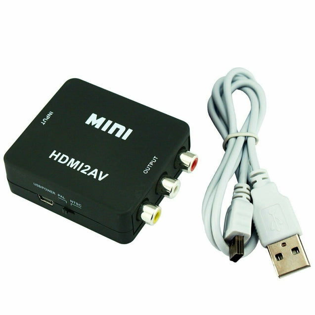 Mini Composite HDMI CVBS RCA to AV Video Converter Adapter 720p 1080p Upscaler