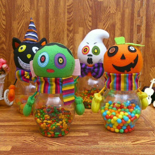 Cute Candy Jar Gift Ghost Pumpkin Bottle Party Room Table Decoration Halloween