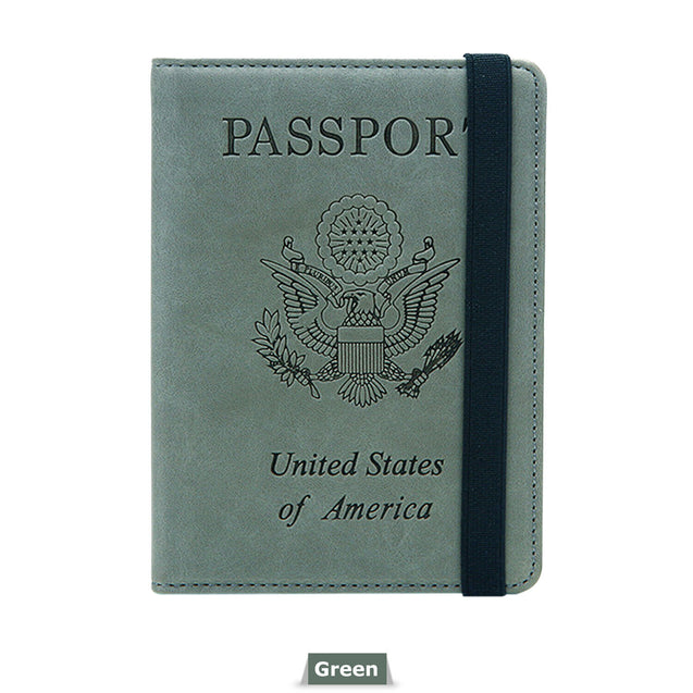 Slim PU Leather Travel Passport Wallet Holder RFID Blocking ID Card Case Cover