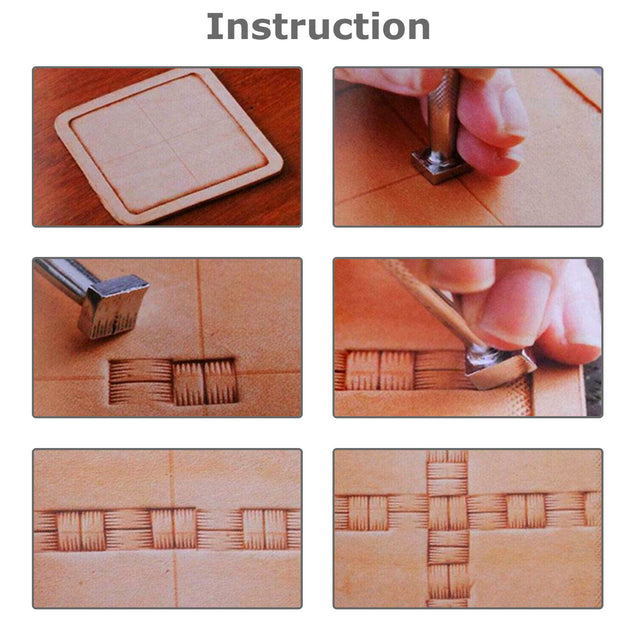 20PCS Leather Tools Working Saddle Making Set Carving Craft Stamps Punch DIY