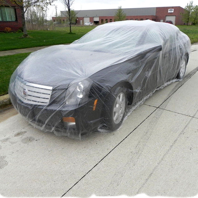 Wholesale 20 PACK Clear Plastic Disposable Car Cover Universal Rain Dust Garage