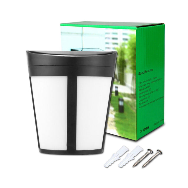 Solar Power 6LED Wall Mount Light Outdoor Garden Path Fence Yard Patio Lamp