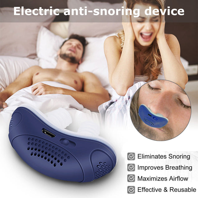 Micro Electric CAPA Noise Anti Snoring Device Sleep Apnea Stop Snore Aid Stopper