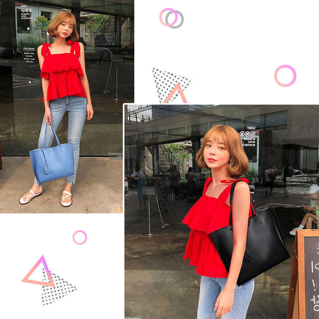 Women Synthetic Leather Handbag Shoulder Ladies Purse Messenger Satchel Tote Bag