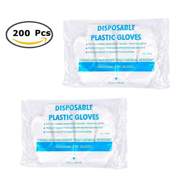 200/500/1000 Plastic Gloves Disposable Premium Polythene Catering Food Mechanics