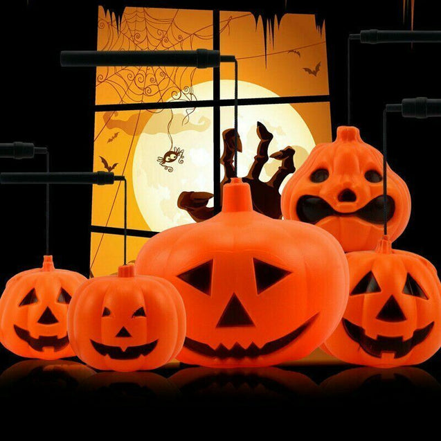 Pumpkin Lantern with Light Handheld Handle Durable Halloween Trick or Treating