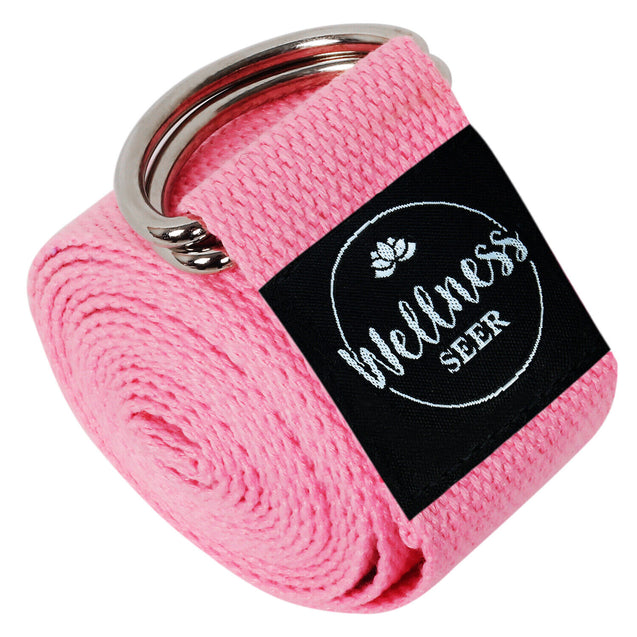 Yoga Stretch Strap Adjustable D-Ring Buckle Belt Gym Waist Leg Fit 8.5ft Cotton
