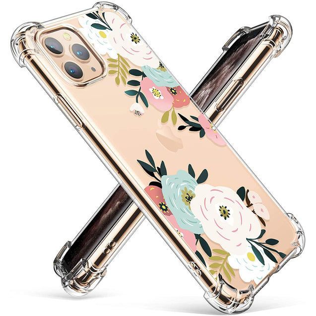 iPhone 11 Case Clear Flower Design Soft Flexible TPU Ultra Thin Shockproof
